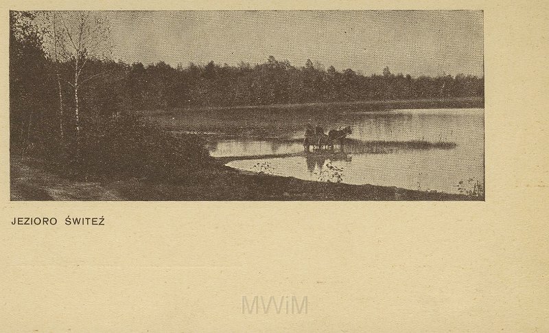 KKE 5485.jpg - Fot. Widokówka przedstawiająca Jezioro Świteź w Nowogródku, Nowogródek, lata 20-te XX wieku.